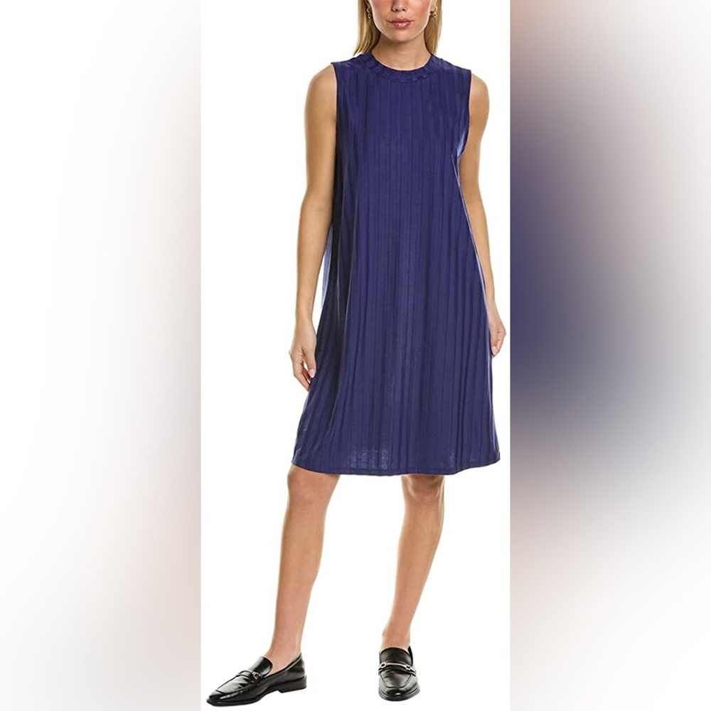 NWT Eileen Fisher Wide Stretch Rib Mock Neck Dress